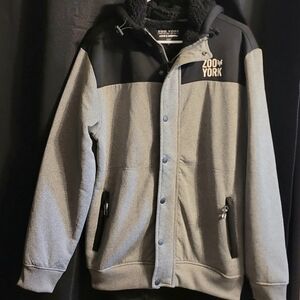 Zoo York Men's Black and Gray Bomber Jacket